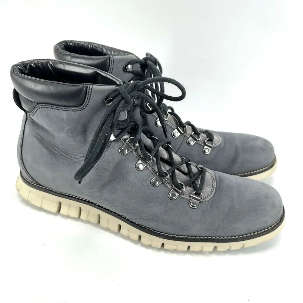 Mens Cole Haan ZeroGrand Hiker ll Lace Up Boots High Top Shoes Gray Size 11.5 M